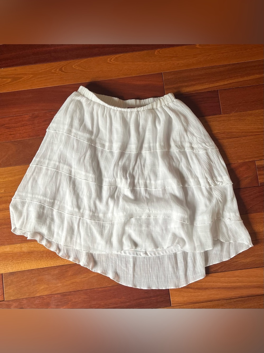 Lightweight White Tiered Skirt - Ruffle